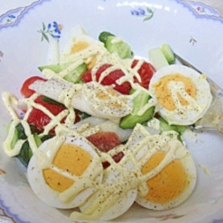 冬の栄養サラダ☆　「ウドとゆで卵のサラダ」